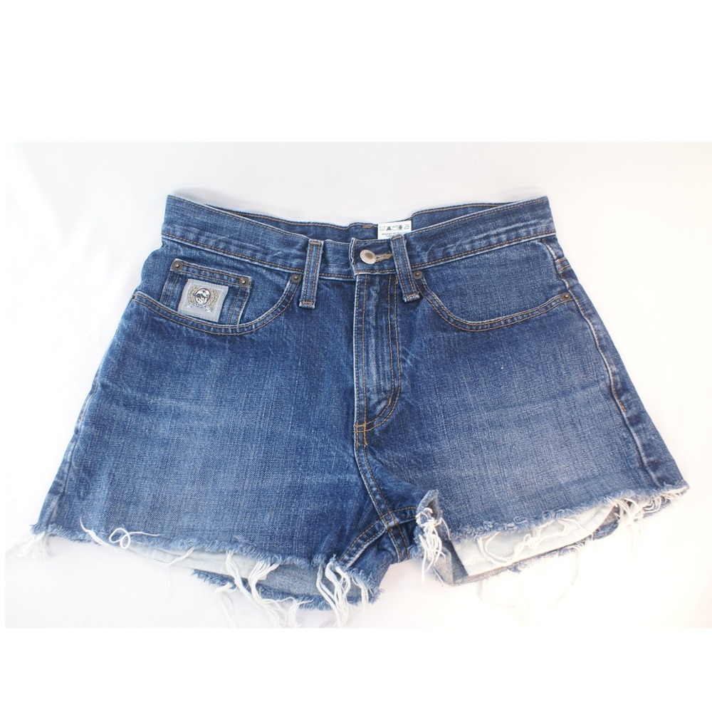 Cinch Denim Cut Off Shorts Womens 30 Medium Wash Frayed Hem Festival Cowgirl